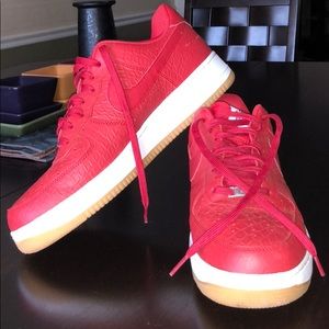 Red snake skin Nike AF1s
